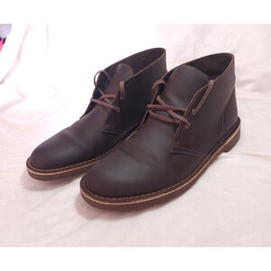 Clarks Men's Bushacre 2 Chukka Leather Boot Dark Brown US Size 12M